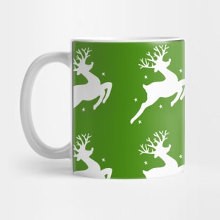 Santa's christmas deer green regular pattern Mug